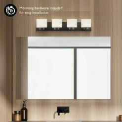 Dove Creek Vanity Light In Matte Black, 4-Light -US Home Sales Store dove creek 4 light bath matte black 6