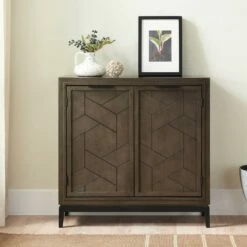 Emmett Foyer Cabinet In Smoke Gray -US Home Sales Store emmett riverstone black cabinet 4
