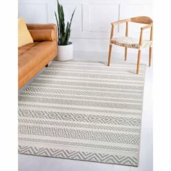 Everald Indoor Outdoor Area Rug, 6-Foot 7-Inch By 9-Foot 6-Inch