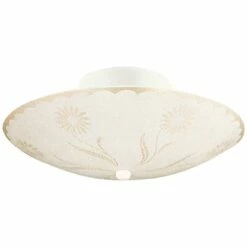Globe Floral Design Ceiling Light In White, 2-Light