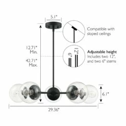 Gracelyn Chandelier In Matte Black, 5-Light 17 Gracelyn Chandelier In Matte Black, 5-Light -US Home Sales Store gracelyn chandelier matte black 5 light 9