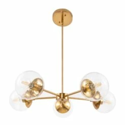 Gracelyn Chandelier In Satin Gold, 5-Light