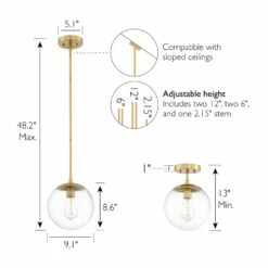 Gracelyn Pendant In Satin Gold -US Home Sales Store gracelyn satin gold 1 light pendant 2