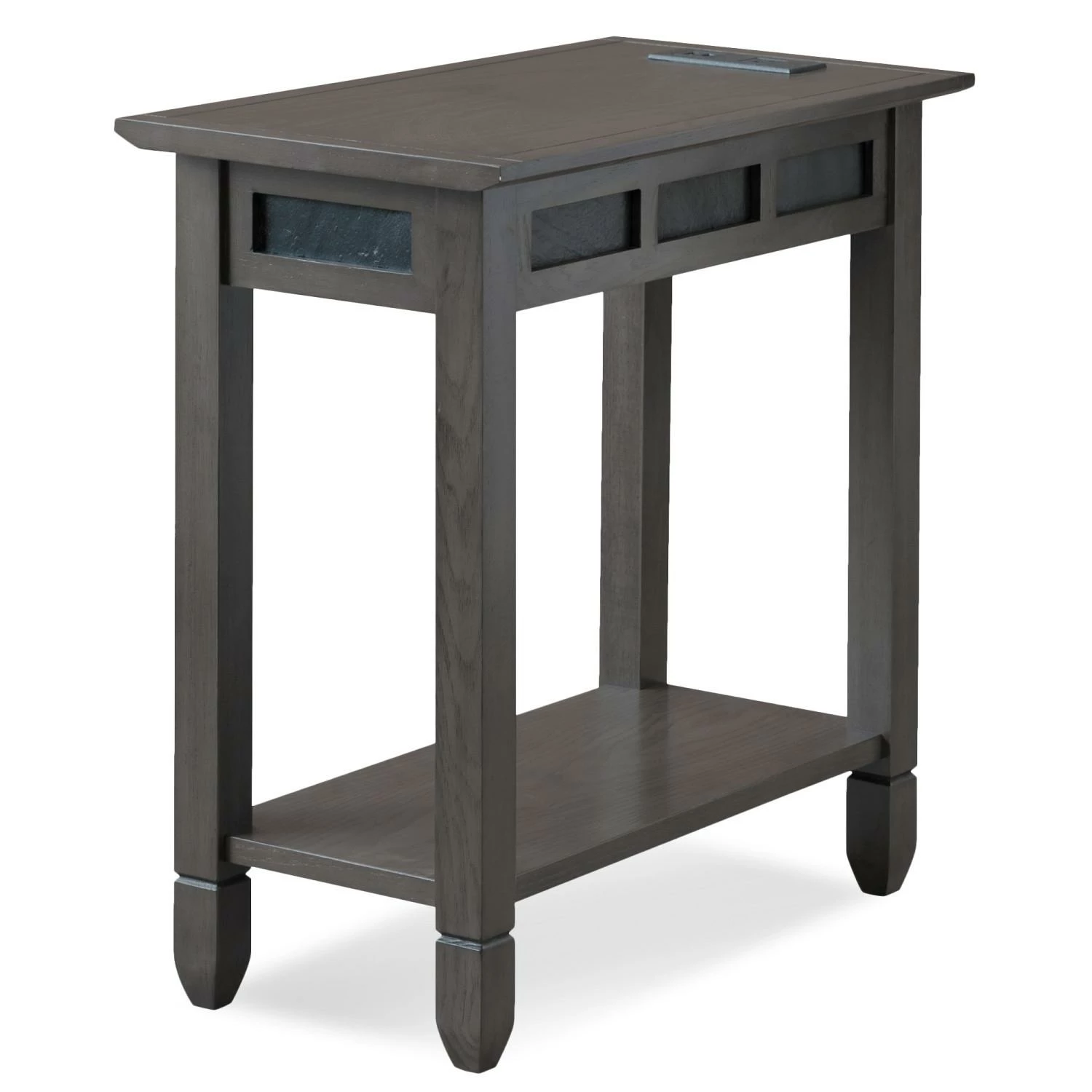 Side Table With AC/USB And USB-C Fast Charging In Smoke Gray And Black Slate 1 Side Table With AC/USB And USB-C Fast Charging In Smoke Gray And Black Slate
