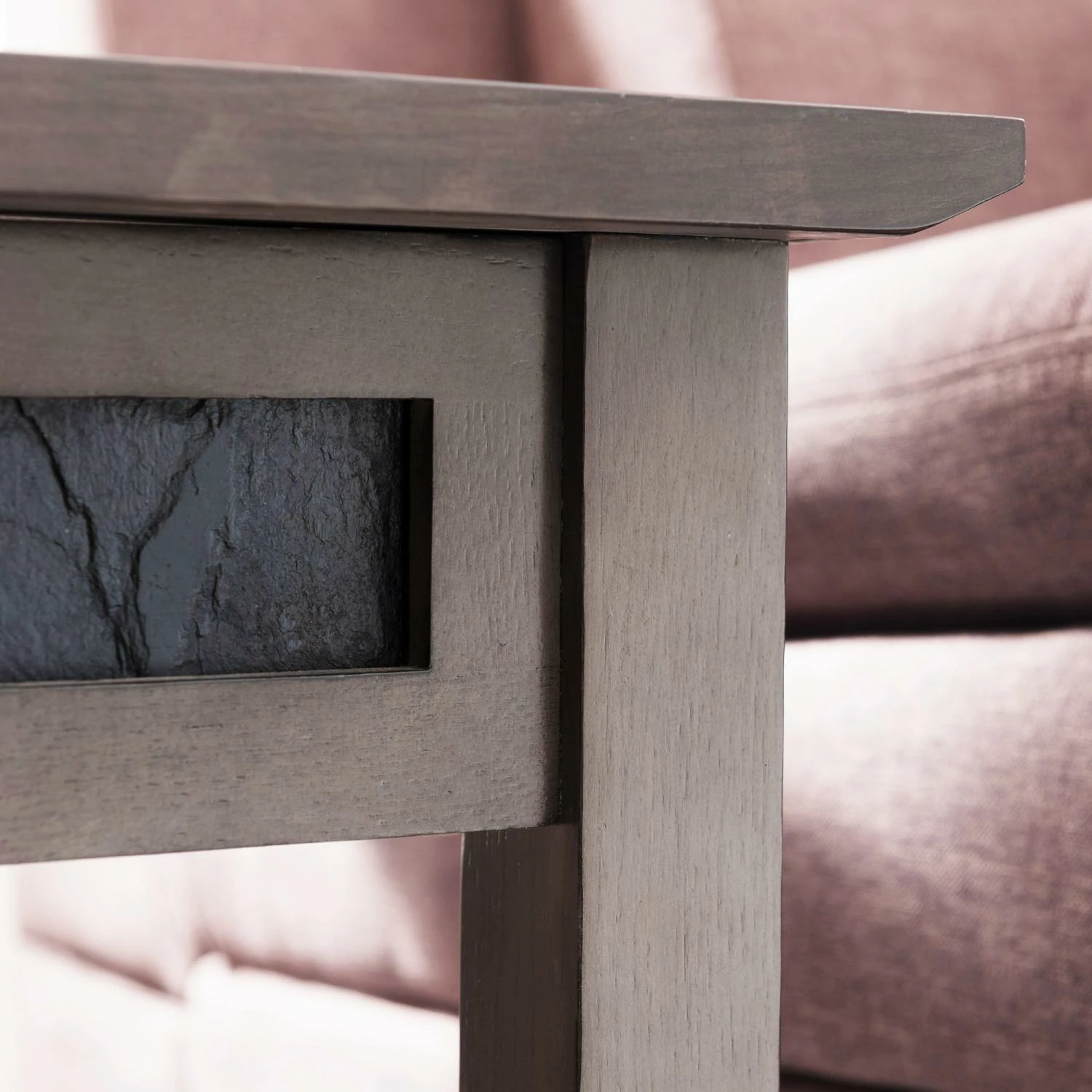 Side Table With AC/USB And USB-C Fast Charging In Smoke Gray And Black Slate 6 Side Table With AC/USB And USB-C Fast Charging In Smoke Gray And Black Slate - Image 6