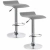 Adjustable Swivel Stool In Gray With Chrome Base, Set Of 2
