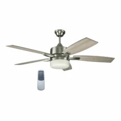 Grayson LED Ceiling Fan In Brushed Nickel, 52-Inch