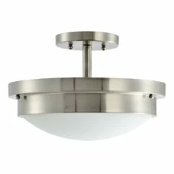 Harris Dual Mount Ceiling Light In Satin Nickel, 2-Light