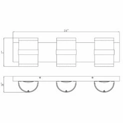 Haswell Integrated LED Bath Light In Polished Chrome, 3-Light -US Home Sales Store haswell 3 light bath chrome 3