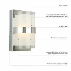 Haswell Integrated LED Bath Light In Polished Chrome, 3-Light -US Home Sales Store haswell 3 light bath chrome 4