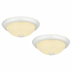 Hays Integrated LED Ceiling Flush Mount Light In White, 2-Pack