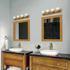 Vanity Light In Honey Oak, 4-Light -US Home Sales Store honey oak 4 light vanity light 4