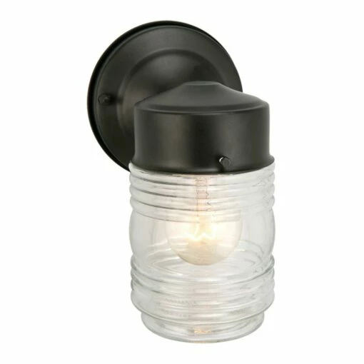 Jelly Jar Outdoor Wall Lantern Sconce In Matte Black 5 Jelly Jar Outdoor Wall Lantern Sconce In Matte Black -US Home Sales Store jelly jar wall lantern matte black 1