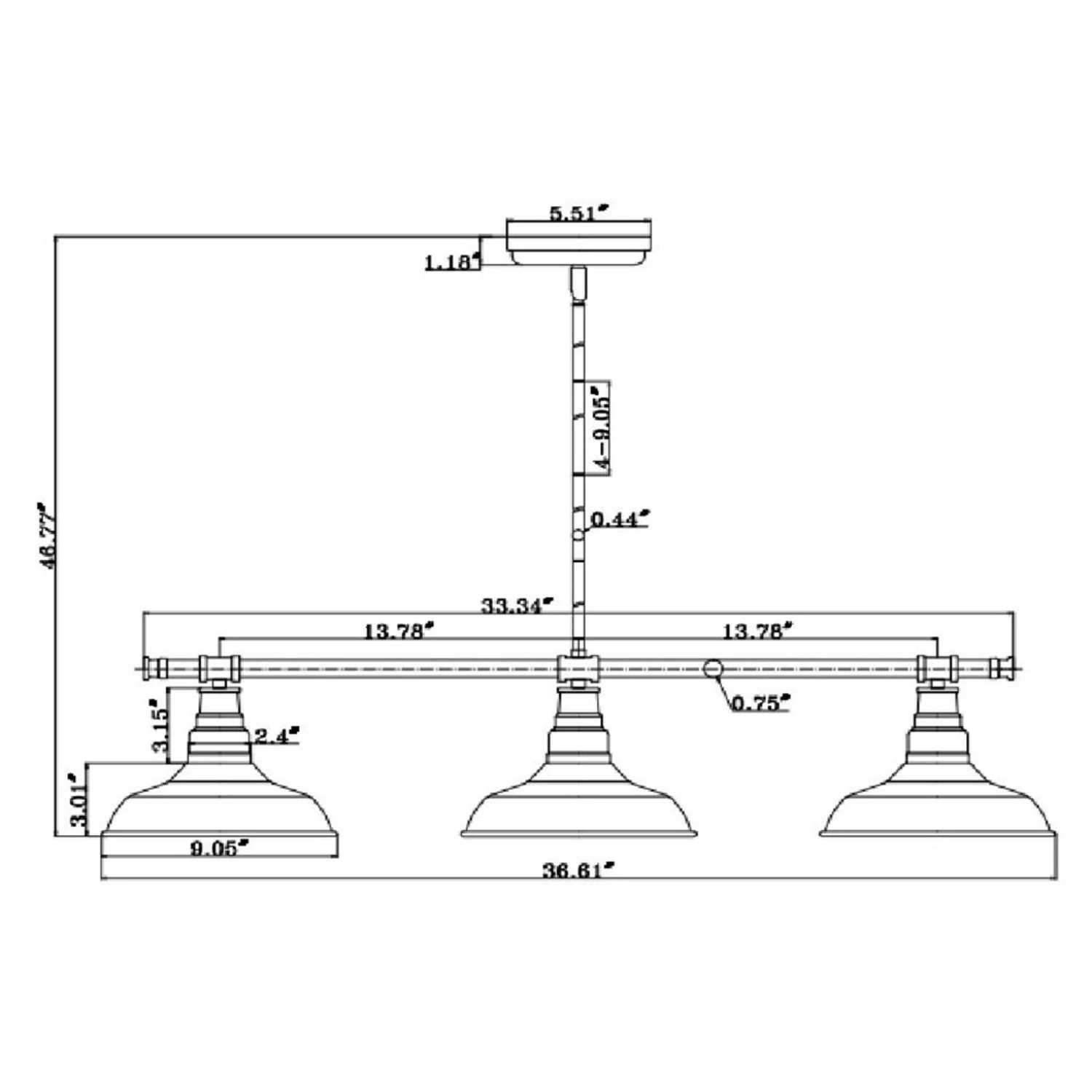 Kimball Indoor Pendant In Coffee Bronze, 3-Light 4 Kimball Indoor Pendant In Coffee Bronze, 3-Light - Image 4