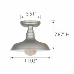 Kimball Indoor Ceiling Light In Galvanized Paint -US Home Sales Store kimball indoor ceiling mount galvanized 4