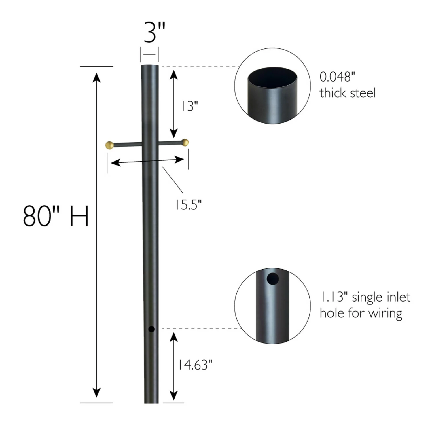 Bronze Lamp Post With Cross Arm 9 Bronze Lamp Post With Cross Arm - Image 9