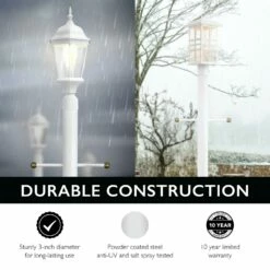 White Lamp Post With Cross Arm -US Home Sales Store lamp post white cross arm 2