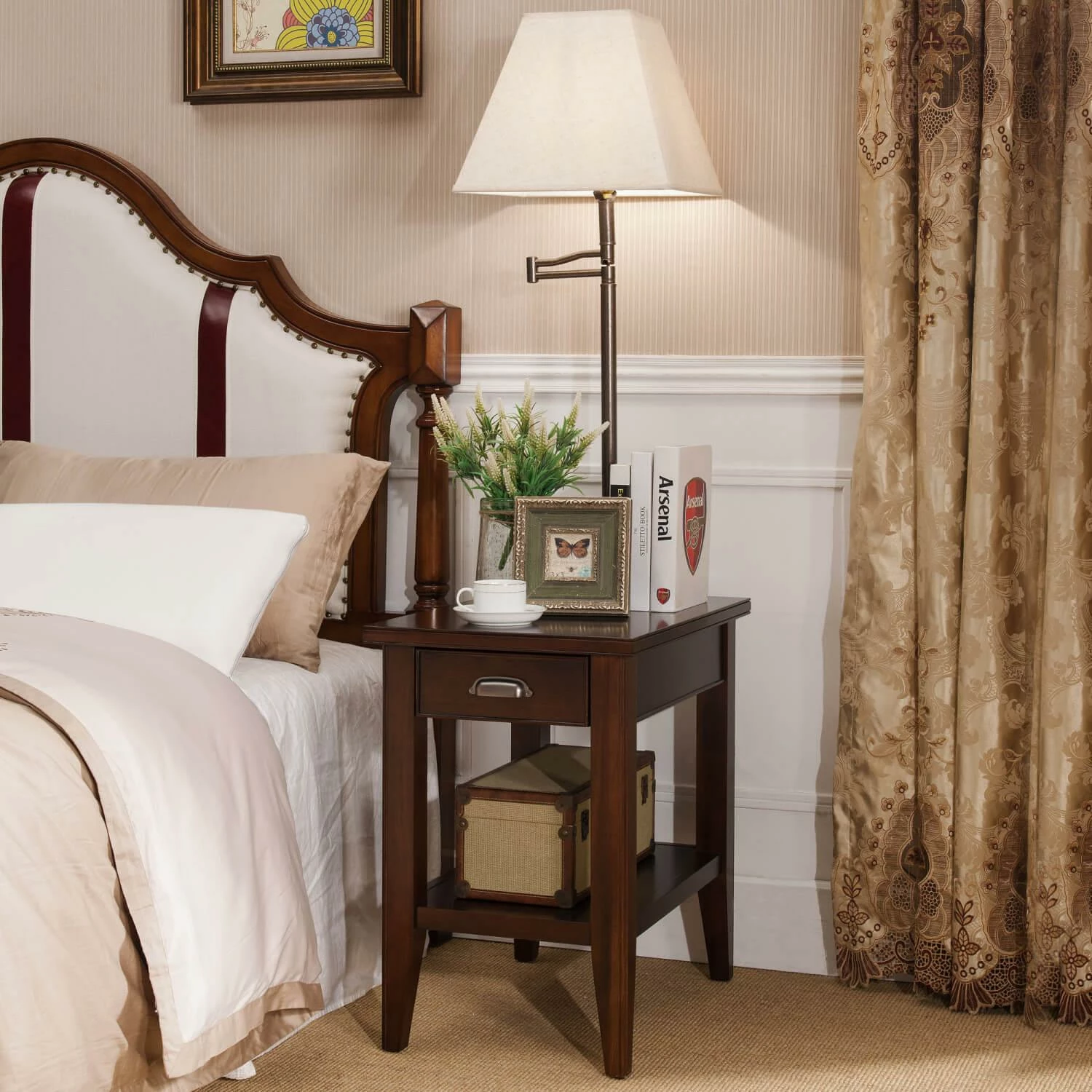 Laurent Lamp Table In Chocolate Cherry 2 Laurent Lamp Table In Chocolate Cherry - Image 2