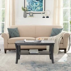 Coffee Table In Rustic Wire Brushed Driftwood -US Home Sales Store leick home coffee table rustic wire brushed driftwood 3