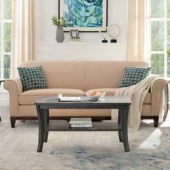 Coffee Table In Rustic Wire Brushed Driftwood -US Home Sales Store leick home coffee table rustic wire brushed driftwood 5