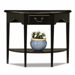 Demilune Console Table In Slate Black