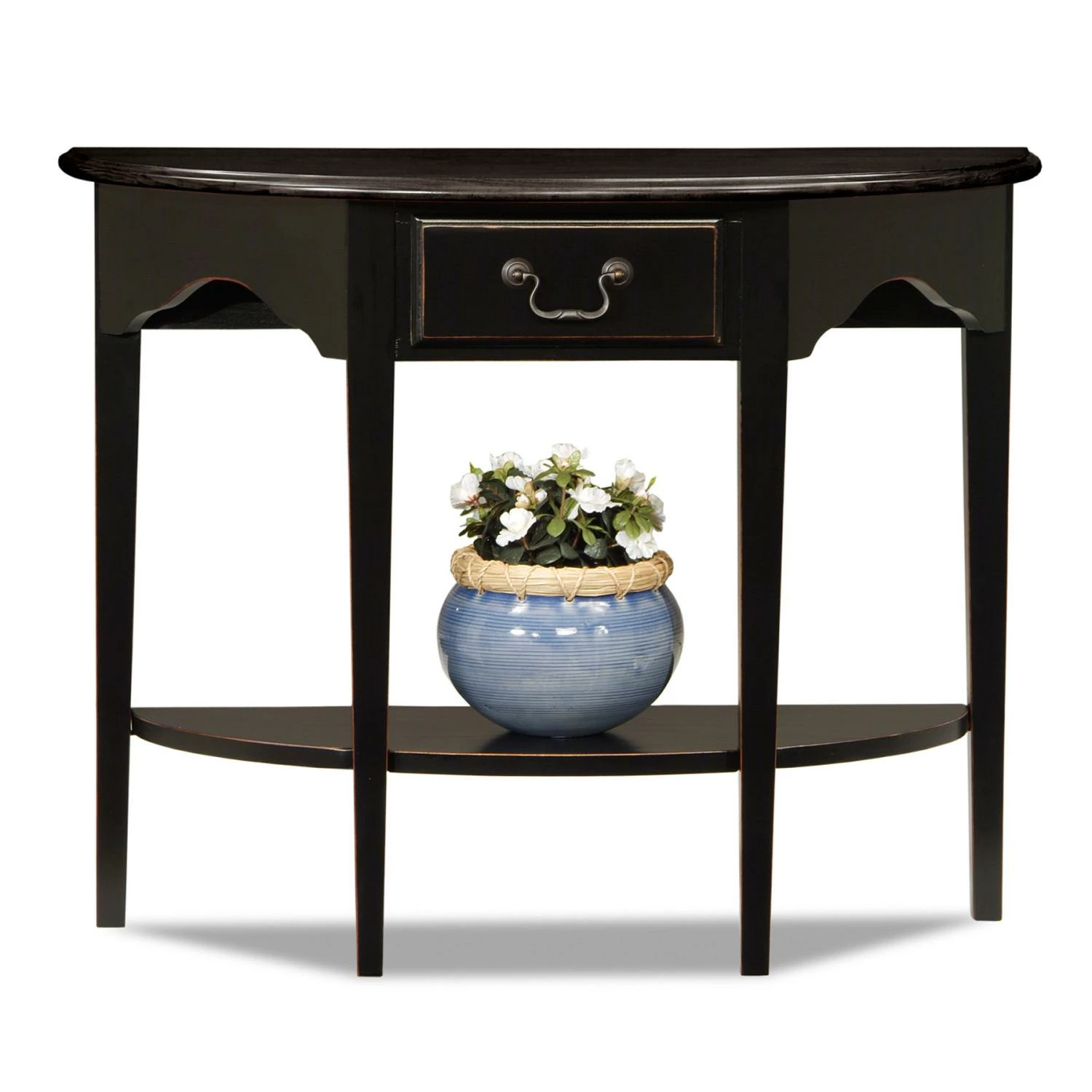 Demilune Console Table In Slate Black 1 Demilune Console Table In Slate Black