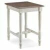 Narrow Side Table In Antiqued Ecru And Gray Washed Otter