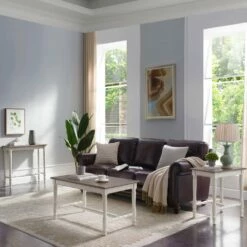 Narrow Side Table In Antiqued Ecru And Gray Washed Otter 10 Narrow Side Table In Antiqued Ecru And Gray Washed Otter -US Home Sales Store leick home narrow side table antiqued ecru and gray washed otter 4