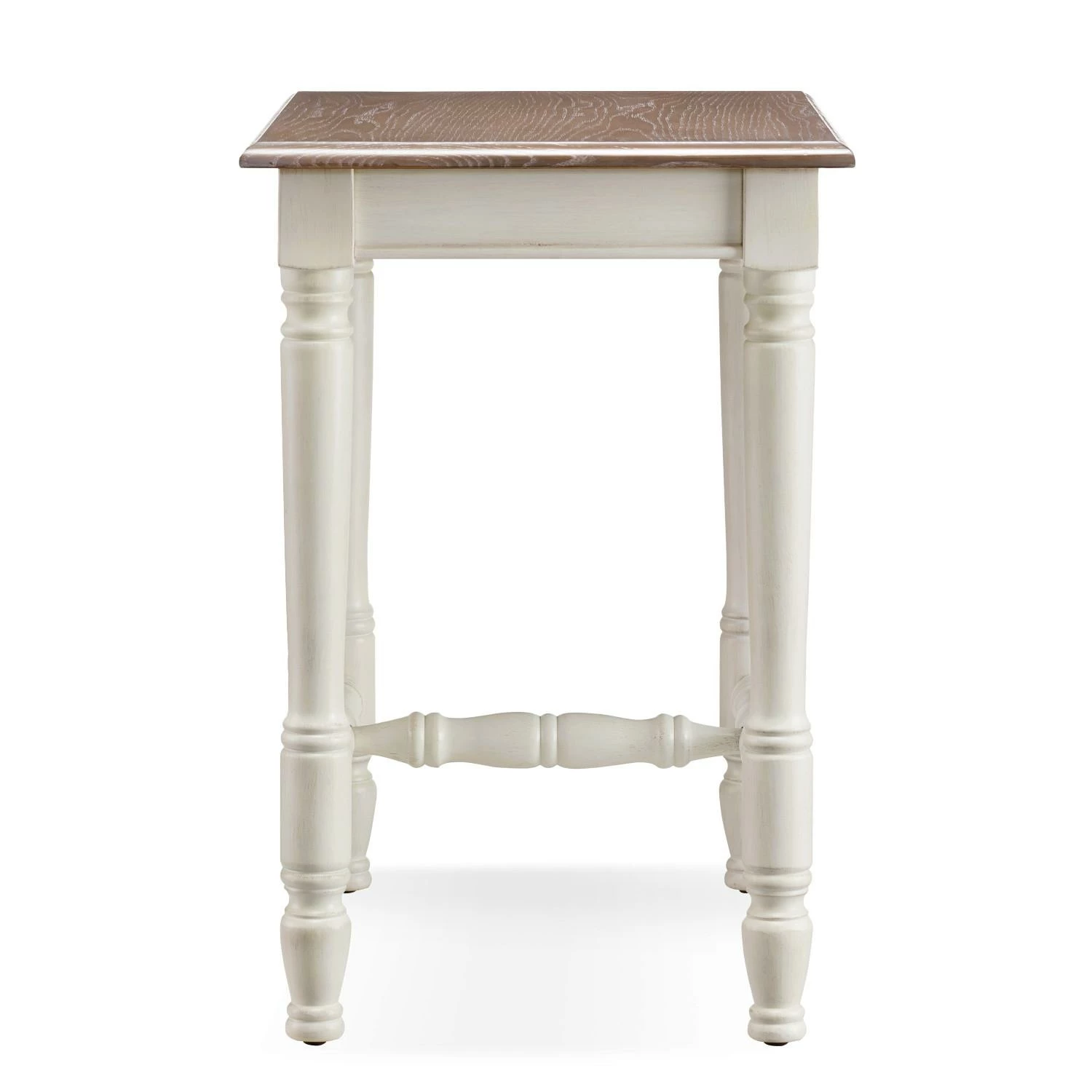 Narrow Side Table In Antiqued Ecru And Gray Washed Otter 6 Narrow Side Table In Antiqued Ecru And Gray Washed Otter - Image 6