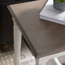 Narrow Side Table In Antiqued Ecru And Gray Washed Otter 13 Narrow Side Table In Antiqued Ecru And Gray Washed Otter -US Home Sales Store leick home narrow side table antiqued ecru and gray washed otter 7