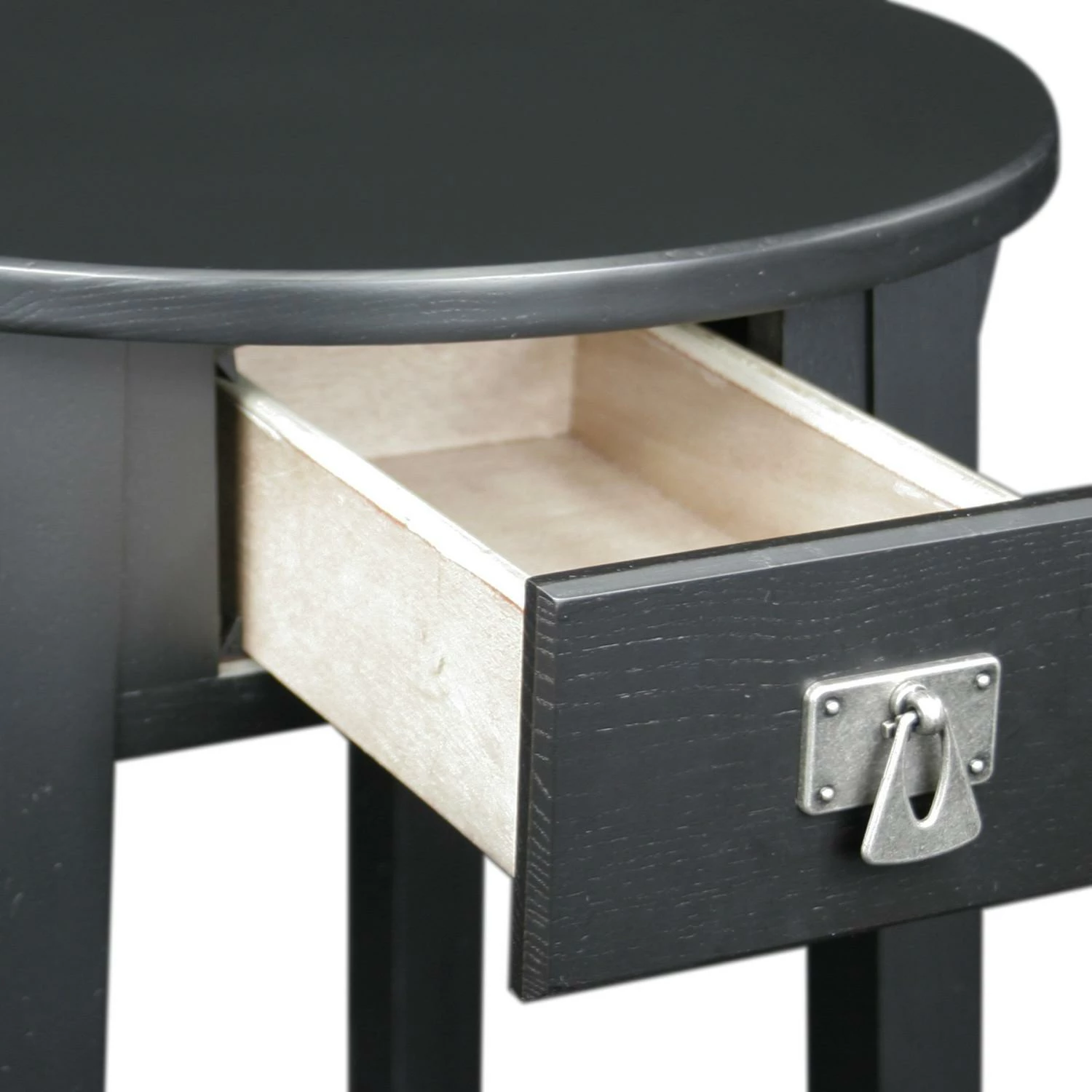Mission Round Side Table In Slate Black 3 Mission Round Side Table In Slate Black - Image 3