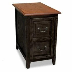 Shaker Side Table In Medium Oak And Black Slate