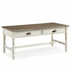 Toscana Coffee Table In Antiqued Ecru And Gray Washed Otter