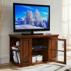 TV Stand For 55" TV In Burnished Oak 6 TV Stand For 55" TV In Burnished Oak -US Home Sales Store leick home tv stand for 55 tv burnished oak 3