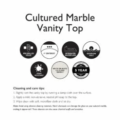 Cultured Marble Single Bowl Vanity Top Solid White On White, 25-Inch -US Home Sales Store marble vanity top 25 19 inch 7