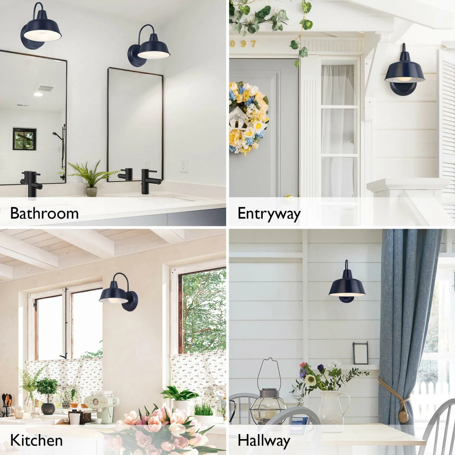 Mason Indoor/Outdoor Wall Light In Navy Blue 2 Mason Indoor/Outdoor Wall Light In Navy Blue - Image 2