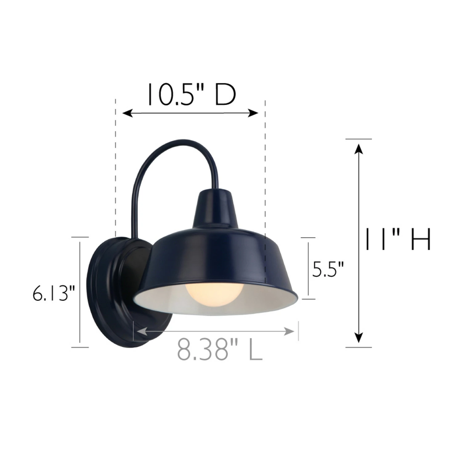 Mason Indoor/Outdoor Wall Light In Navy Blue 4 Mason Indoor/Outdoor Wall Light In Navy Blue - Image 4