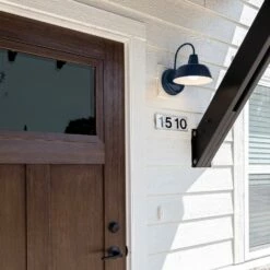 Mason Indoor/Outdoor Wall Light In Navy Blue 12 Mason Indoor/Outdoor Wall Light In Navy Blue -US Home Sales Store mason navy blue 1 light wall light 5