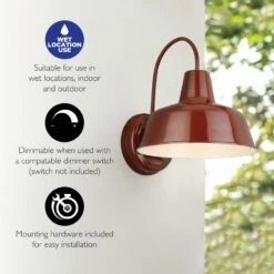 Mason Indoor/Outdoor Wall Light In Rustic Red 10 Mason Indoor/Outdoor Wall Light In Rustic Red -US Home Sales Store mason rustic red 1 light wall light 3