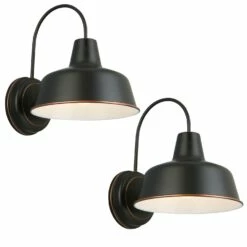 Mason Indoor/Outdoor Wall Light In Oil-Rubbed Bronze, 2-Pack
