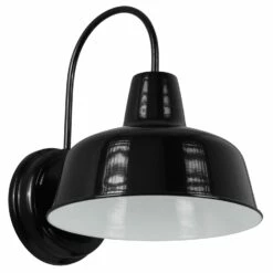 Mason Indoor/Outdoor Wall Light In Satin Black, 10-Inch