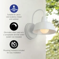 Mason Indoor/Outdoor Wall Light In White -US Home Sales Store mason wall light white 3