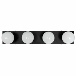 Vanity Light In Matte Black, 4-Light