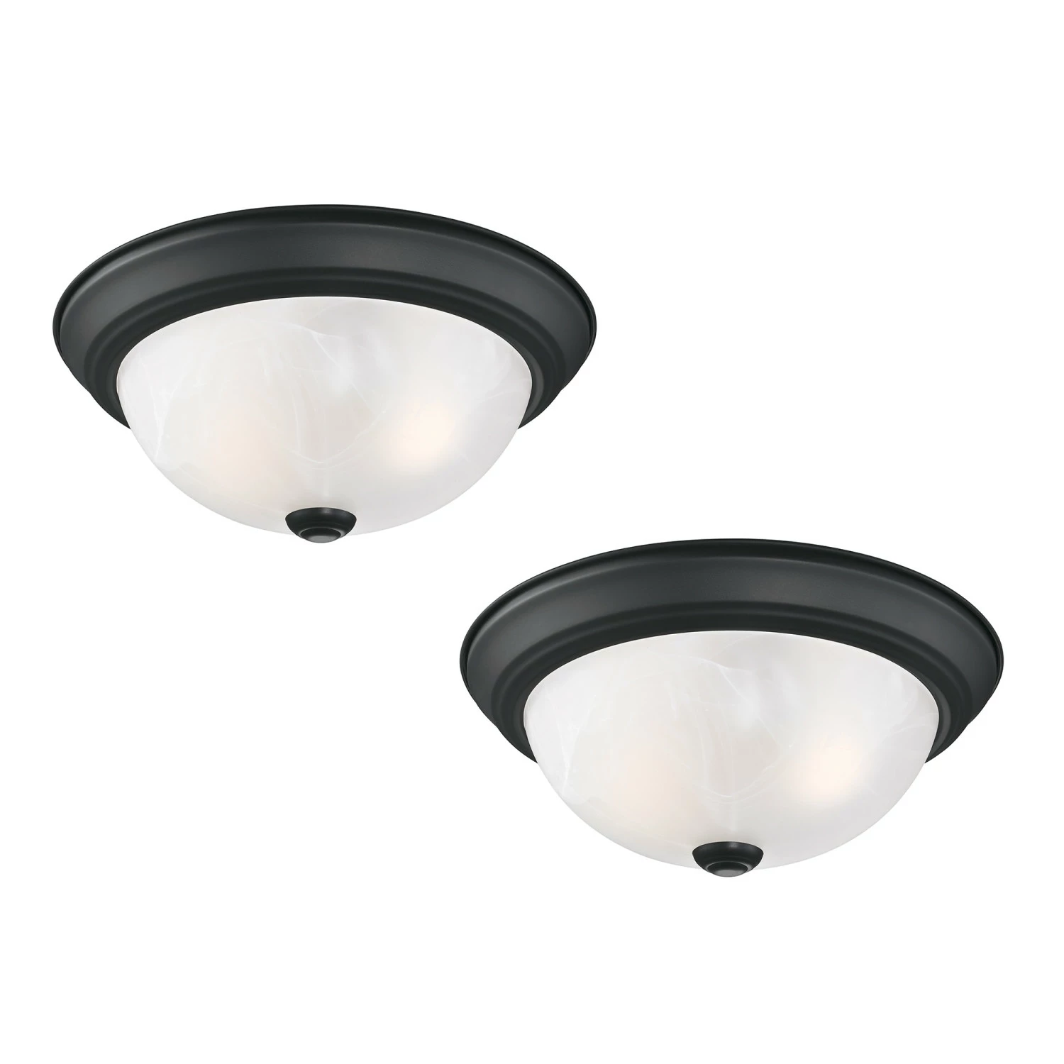 Traditional Ceiling Light In Matte Black, 2-Light, 2-Pack 1 Traditional Ceiling Light In Matte Black, 2-Light, 2-Pack