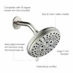 Mills 7-Inch Satin Nickel Shower Head -US Home Sales Store mills 7 inch satin nickel shower head 3
