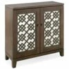 Mirrored Diamond Filigree Entryway Table In Walnut