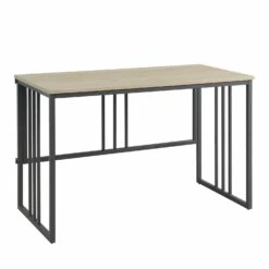 Mission Computer Desk In White Oak And Gunmetal