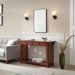 Mission Impeccable Console Table In Medium Oak -US Home Sales Store mission console sofa table oak 8