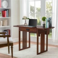 Mission Drop Leaf Desk In Mission Oak