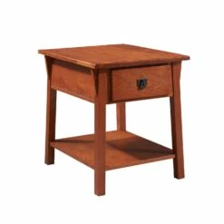 Mission Oak Side Table In Russet
